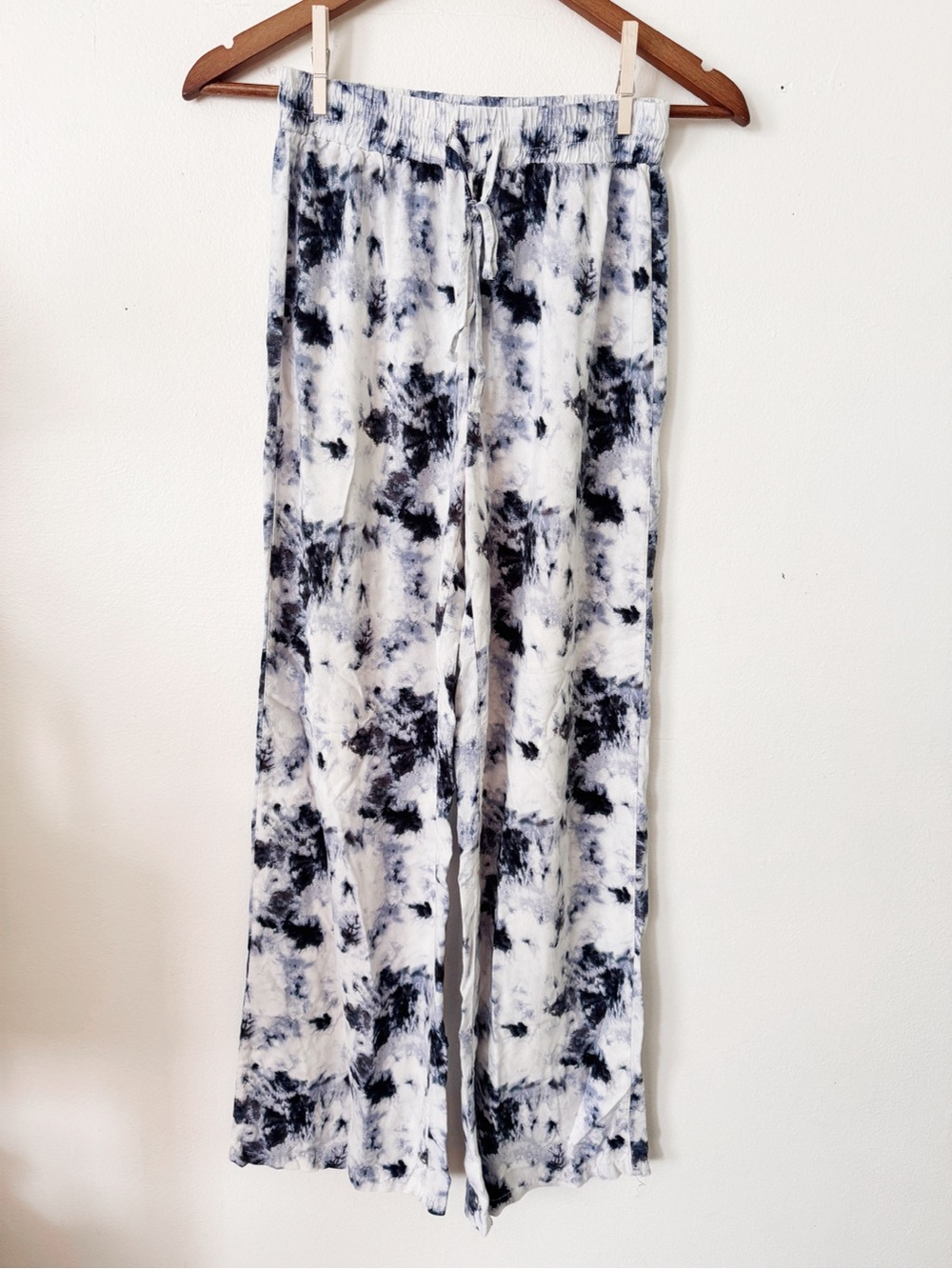 Double Zero Black & White Tie-Dye Lounge Pants Small - Picture 1 of 4